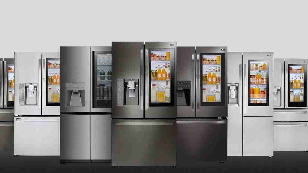 Neveras LG modernas en exhibición